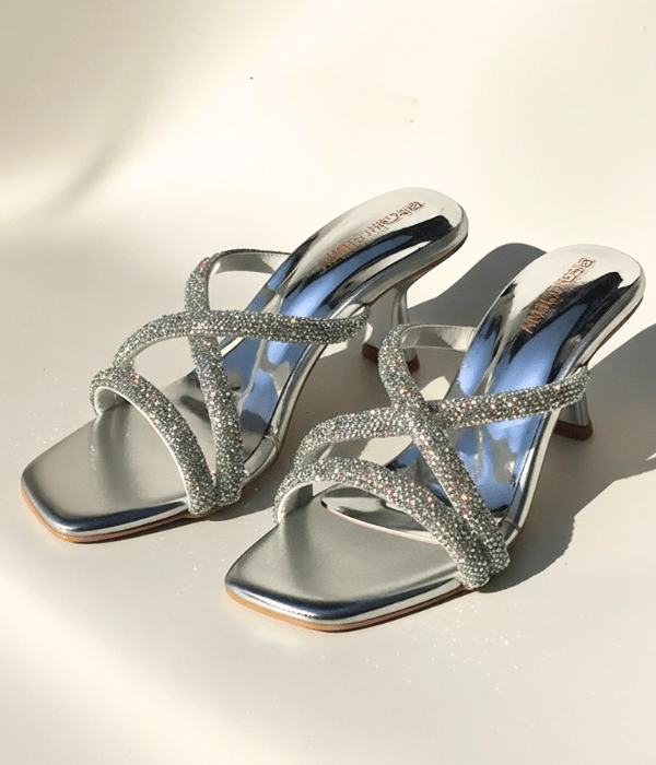 Luxe Veero Rhinestone Square Toe Heels