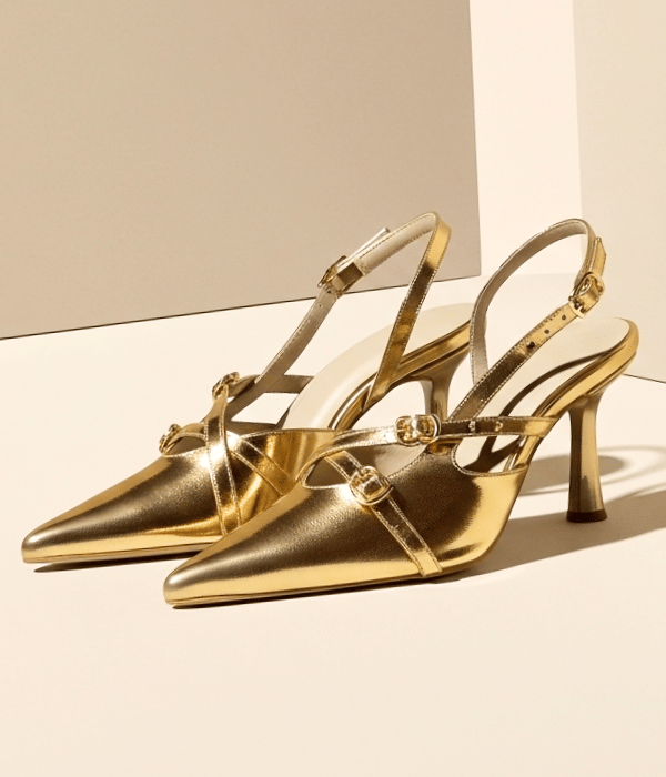 Pointed Toe Stiletto Mule Pumps with Low Thin Heel