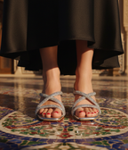 Luxe Veero Rhinestone Square Toe Heels