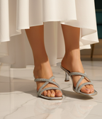 Luxe Veero Rhinestone Square Toe Heels