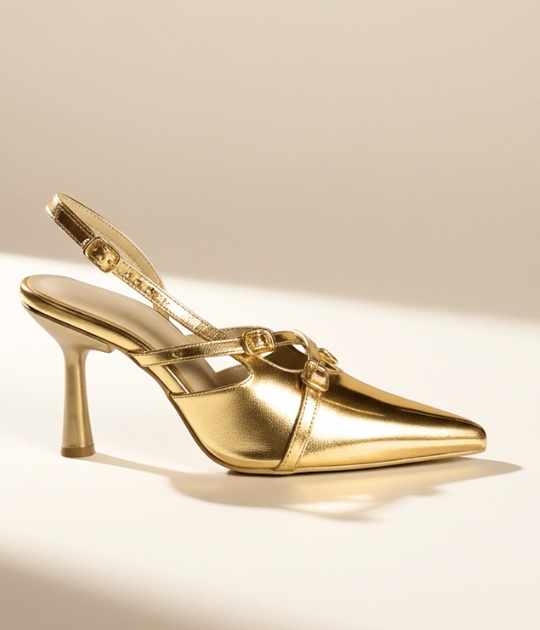 Pointed Toe Stiletto Mule Pumps with Low Thin Heel