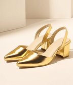 Mary Pointed Toe Pumps with Block Heels