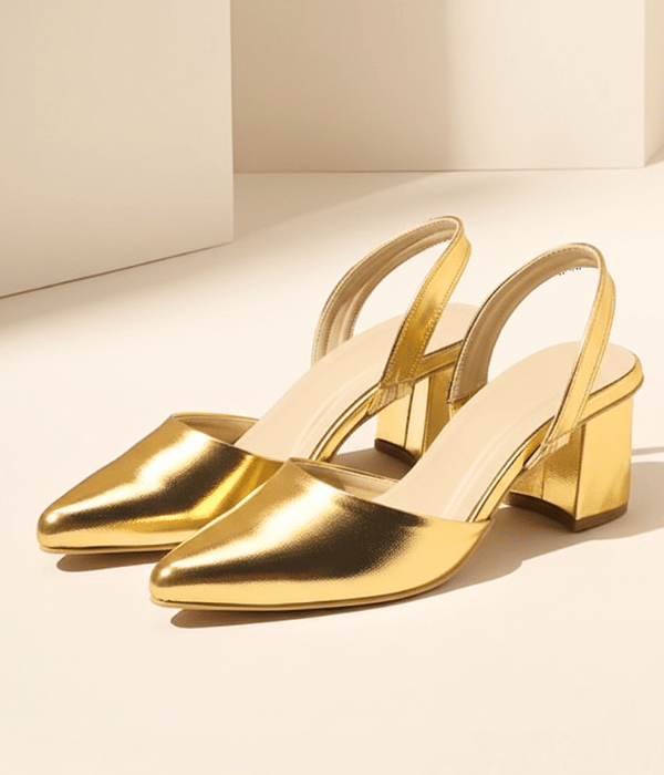 Mary Pointed Toe Pumps with Block Heels