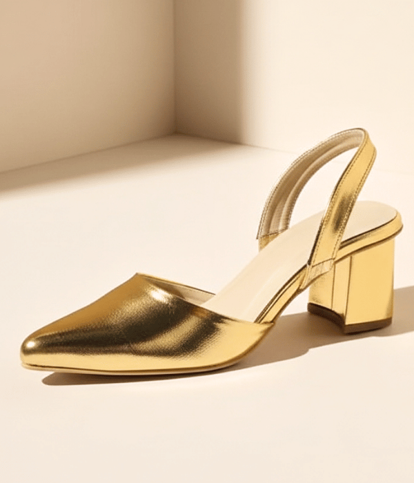 Mary Pointed Toe Pumps with Block Heels