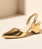 Mary Pointed Toe Pumps with Block Heels